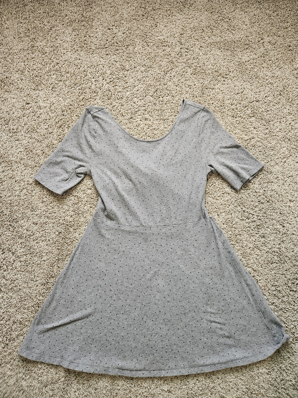 BONGO Gray Backless Scoop Neck A-Line Dress